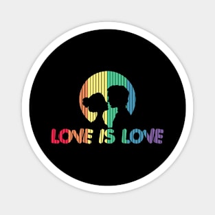 Adorable Love is Love Colorful Romantic Silhouette Magnet